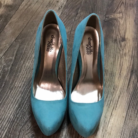 CHARLOTTE RUSSE TEAL HEELS. SIZE 7 - Picture 1 of 6